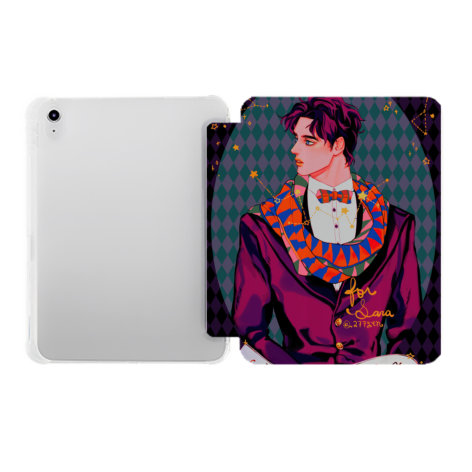 （画像用） ジョジョの奇妙な冒険 JoJo's Bizarre Adventure IPad ケース ペン収納付き 三つ折りスタンド PUレザー×シリコン 対応機種9.5/10.5/10.9インチ